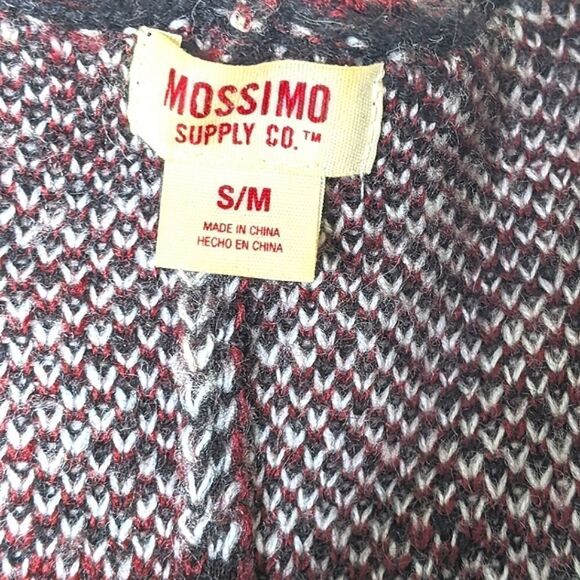 Mossimo Supply Co Black And Red Plaid Acrylic Hooded Open Poncho size S/M - Picture 7 of 8